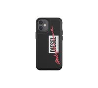 Diesel, Cover per iPhone 12 Mini Modello Ricamo con slogan "Solo i coraggiosi