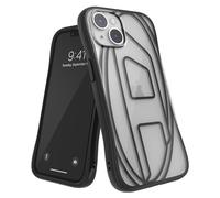 Diesel Custodia per iPhone 14/iPhone 13, custodia protettiva ergonomica trasparente defasata, protezione antiurto contro le cadute, compatibile con ricarica wireless, Oval-D logo