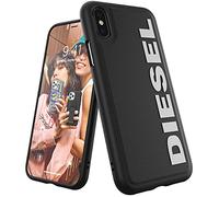Diesel Custodia progettata per iPhone X/iPhone XS Custodia, con interno sagomato, antiurto, testata contro le cadute, con bordo rialzato, colore: Nero/Bianco