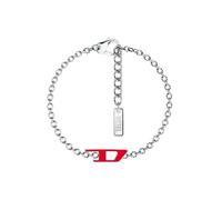 Diesel D Logo Bracciale unisex adulto in metallo color argento, DX1691040