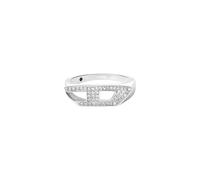 Diesel D Logo DX16290404 - Anello da uomo in acciaio inox argentato
