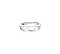 Diesel D Logo DX16380405 - Anello da uomo in acciaio inox argentato