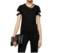 Diesel Donna Maglia T-Bullock Maglietta (IT, Testo, M, Regular, Regular, Nero)