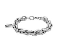 Diesel Bracciale da uomo in acciaio inossidabile con chiusura a moschettone o a scorrimento, Grigio semplice