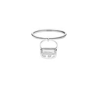Diesel DX16190404.5 Anello ovale in acciaio inox con logo D