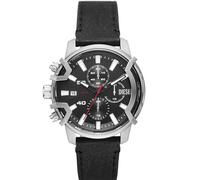 Diesel DZ4603 Griffed Chronograph Men's Watch - Black Dial, Black Leather Strap