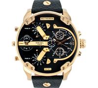 Diesel DZ7371 MR Daddy 2.0 Gold Case Men's Watch - 57mm Quartz, Leather Strap, 3ATM Water Resistant