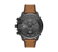 Diesel Orologio Griffed da uomo, movimento cronografo, cassa in acciaio inossidabile canna di fucile 48 mm con cinturino in pelle, DZ4569
