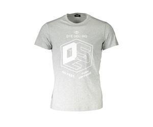Diesel Grigio Cotton Men T-Shirt - XL