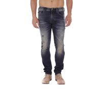 Diesel Jeans Uomo Thavar-Ne 0607U W28 Slim Strappati Blu Denim Jogg