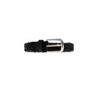 Diesel - Logo B-Flag Braided Leather Belt - - Accessories - Uomo - Nero - 85 CM