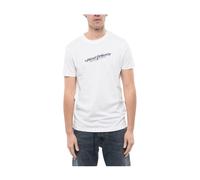 Diesel - Magliette bianca con stampa logo e scollo rotondo - - Tops - Uomo - Bianco - XL