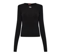 Diesel - Maglione in cotone con logo Oval D - - Tops - Donna - Nero - M