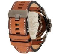 Diesel Orologio Master Chief da uomo, movimento a tre lancette, cassa in acciaio inossidabile Gunmetal da 43 mm con cinturino in pelle, DZ1964
