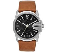 Diesel Master Chief Men's Watch - Black Dial, Stainless Steel Case, Leather Strap