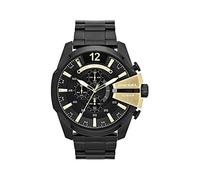 Diesel Mega Chief Orologio da Uomo con Cronografo, Cassa in Acciaio Inossidabile da 51 mm, Nero/Oro