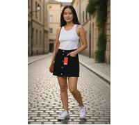 Diesel O-Beige Donna W29 Nero Twill con Bottoni Tasche Casual Mini Prezzo €150