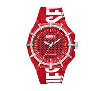 Diesel Orologio Analog Solar Men's con Cinturino in PRO Planet Textile DZ4621, Rosso e Bianco