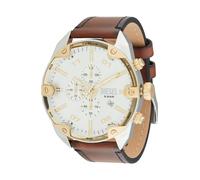 Diesel Orologio Analogico al Quarzo Uomo con Cinturino in Pelle DZ4665, Marrone e Argento