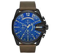 Diesel Orologio Uomo Mega Chief DZ4401 Cronografo Quarzo Pelle Nero Oversize 53mm