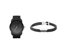 Diesel orologio da uomo Double Down S44 in silicone nero e cinturino in pelle, set