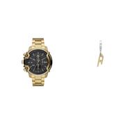 Diesel orologio da uomo in acciaio inossidabile color oro con griffe e orecchini, set