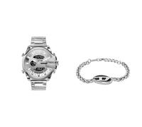 Diesel Orologio da uomo Mega Chief e Bracciale, acciaio inossidabile tonalità oro, Set