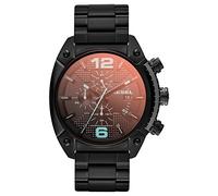 Diesel Orologio da uomo Overflow, movimento cronografo, cassa in acciaio inossidabile nero da 49 mm con bracciale in acciaio inossidabile, DZ4316