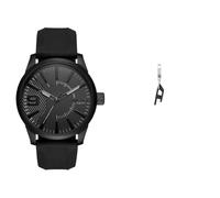 Diesel orologio da uomo Rasp in silicone nero e orecchini in acciaio inossidabile, set