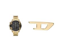 Diesel orologio e orecchini da uomo in acciaio inossidabile color oro con marchio Griffed, set
