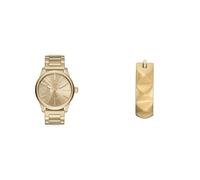 Diesel orologio e orecchini da uomo in acciaio inossidabile color oro Rasp, set