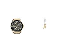 Diesel orologio e orecchini da uomo Mr. Daddy 2.0 in acciaio inossidabile color oro, set