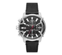 Diesel Orologio Griffed da uomo, movimento cronografo, cassa in acciaio inossidabile argento da 42 mm con cinturino in pelle, DZ4603
