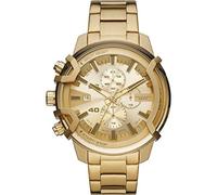 Diesel Orologio Griffed da uomo, movimento cronografo, cassa in acciaio inossidabile placcata oro da 48 mm e bracciale in acciaio inossidabile, DZ4573