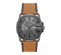 Diesel Orologio Master Chief da uomo, movimento a tre lancette, cassa in acciaio inossidabile Gunmetal da 43 mm con cinturino in pelle, DZ1964