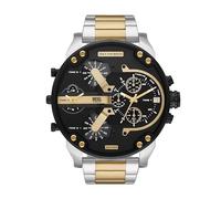 Diesel Orologio Mr. Daddy 2.0 da uomo, movimento cronografo, cassa in acciaio inossidabile tricolore da 57 mm con bracciale in acciaio inossidabile, DZ7459