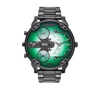 Diesel Orologio Mr. Daddy da uomo, Movimento multifunzionale al quarzo a tre lancette con cinturino in acciaio inossidabile, 54 mm, Grafite e verde