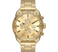 Diesel Orologio Spiked da uomo, movimento cronografo al quarzo con cinturino in acciaio inossidabile, 49 mm, Tono oro