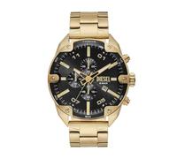 Diesel Orologio Spiked da uomo, movimento cronografo al quarzo con cinturino in acciaio inossidabile, 49 mm, Nero dorato