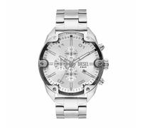 Diesel Orologio Spiked da uomo, movimento cronografo al quarzo con cinturino in acciaio inossidabile, 49 mm, Tono argento