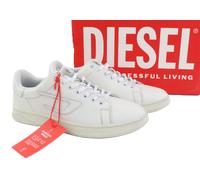 Diesel S-ATHENE Basso Sneakers Uomo EU42 Bianco Pelle con Lacci Ginnastica