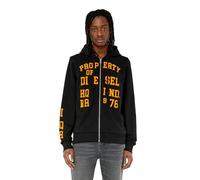 Diesel S-ginn-hood-zip-k7, Felpa Uomo, Nero (Nero), L