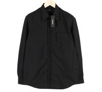 Diesel S-Olsen Camicia da Uomo M Nero Nascosto con Bottoni Toppa Tasca Aperto