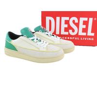 Diesel S-SINNA Basso Sneakers Uomo EU45 Bianco Pelle Allacciato Top Logo