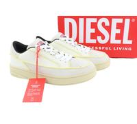 Diesel S-Sinna Low Uomo Sneakers Eu 44 pelle Bianca Basso con Lacci RRP160 I