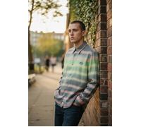 Diesel S-Tucker-Stripe Uomo Camicia L Rrp € 150 Motivo con Bottoni Aperto Logo