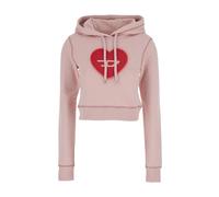 Diesel, ,Sweatshirts & Hoodies ,Donna ,Rosa ,L Felpa Corta con Cappuccio e Cuore con Strass