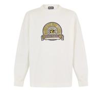 Diesel, ,Sweatshirts & Hoodies ,Uomo ,Bianco ,2XL Cotton Logo Patch Sweatshirt