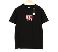 Diesel T-Diegos-B10 Uomo XL Nero Manica Corta Collo Rotondo Logo Maglietta