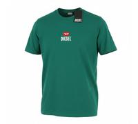 Diesel T-Just-Small-New D Logo T-Shirt Uomo Cotone Manica Corta Verde 2XL